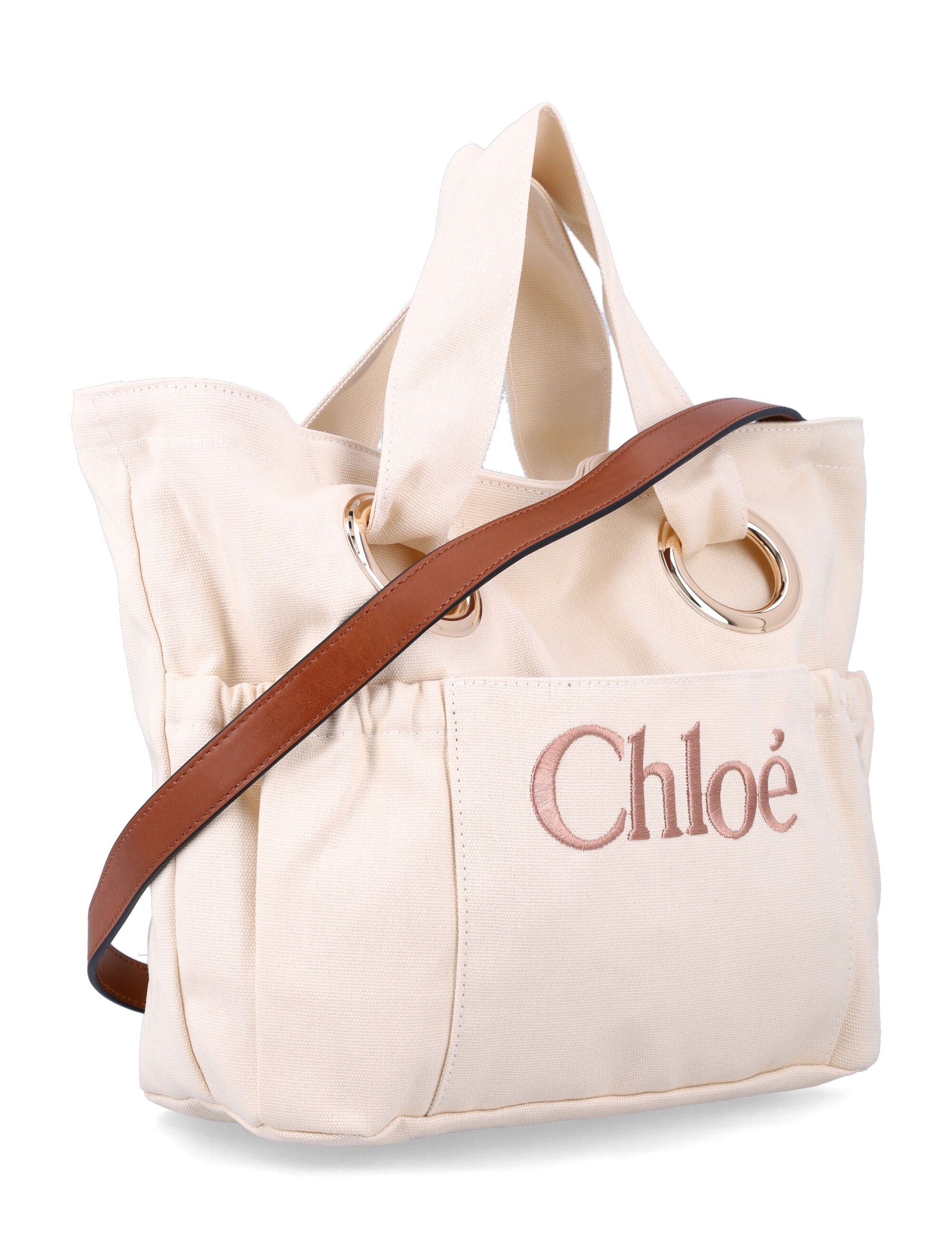 Chloé kids organic cotton tote bag Ivory Trim