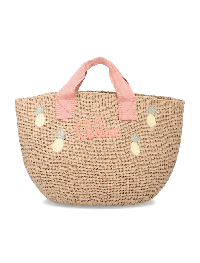 Chloé x Mifuko paper fiber kids tote bag Beige