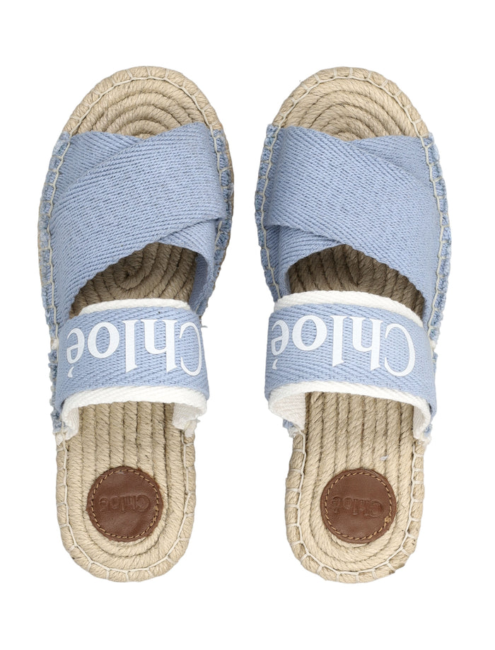 Chloé kids espadrille sandals Denim Blue Textile Sole