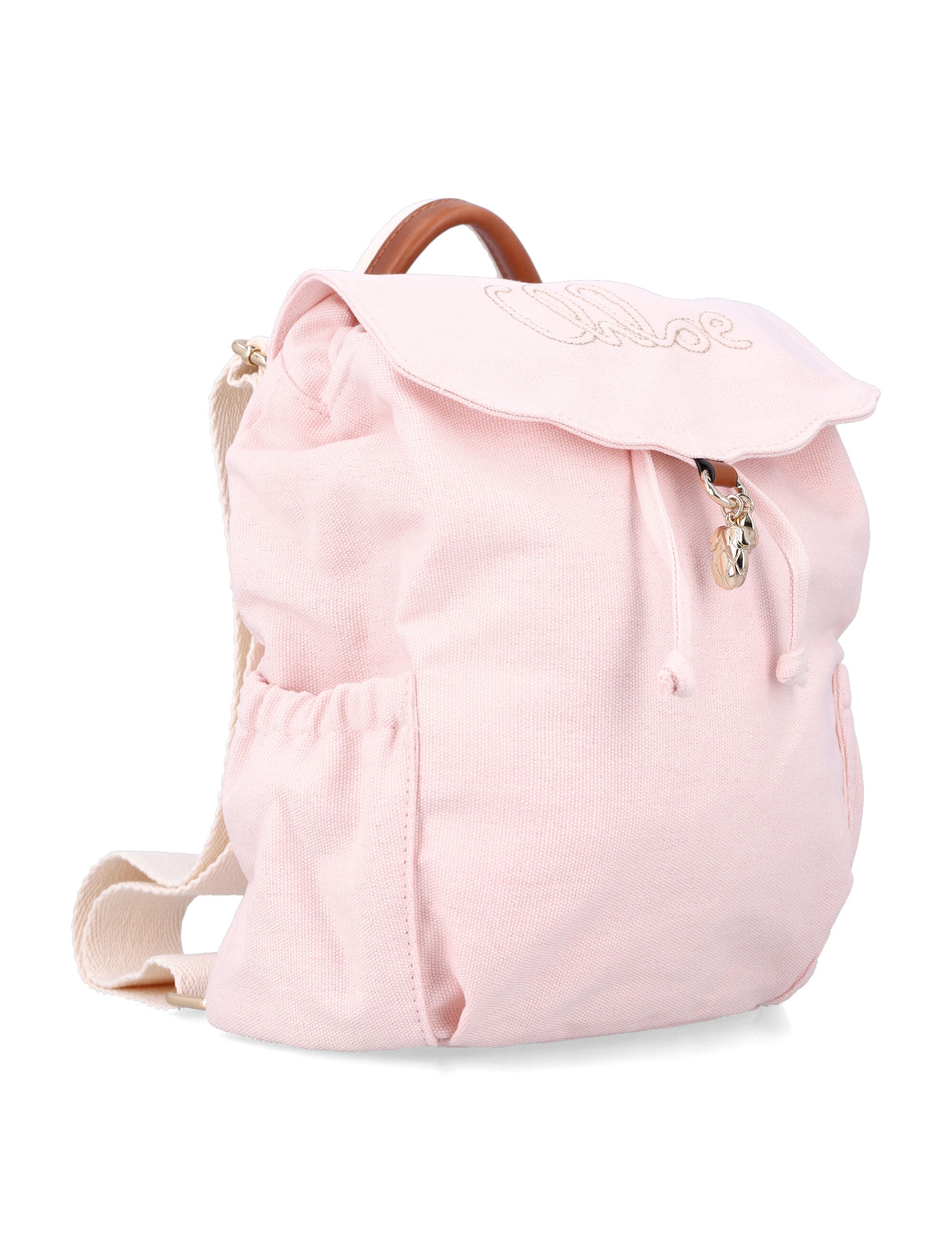 Chloé Kids Mini Backpack Pink Cotton Trim