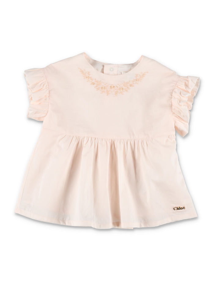 Chloé Baby Set Tee and Shorts Rose Cotton