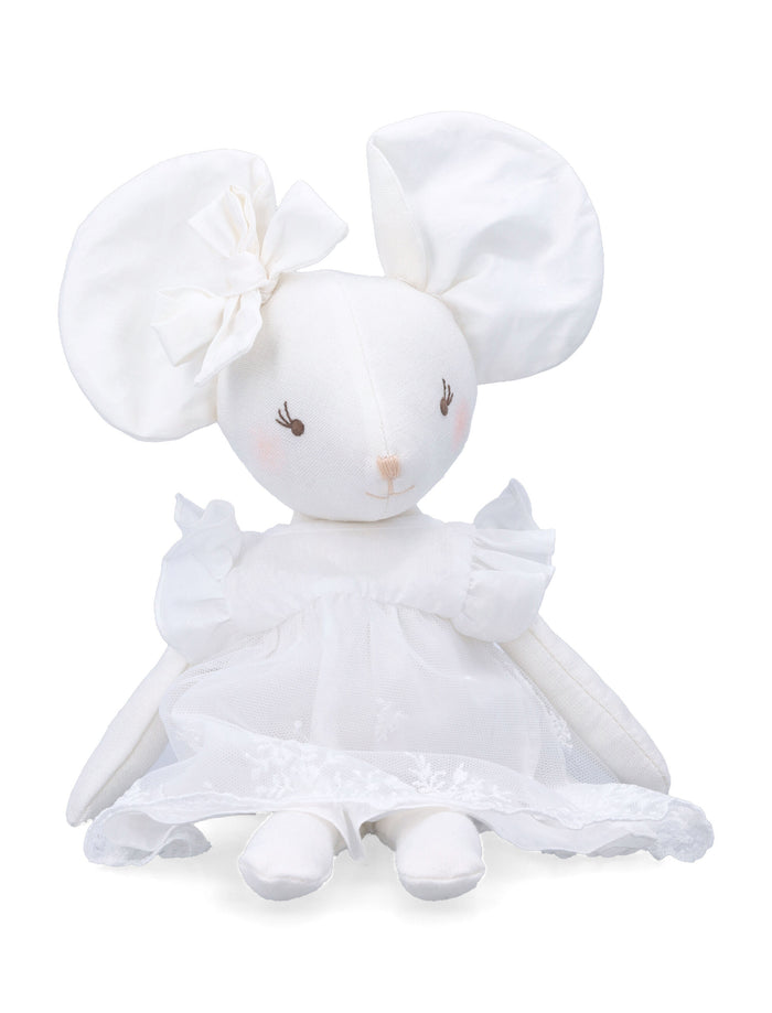 Chloé Baby Plush Mouse Doudou White Linen Toy