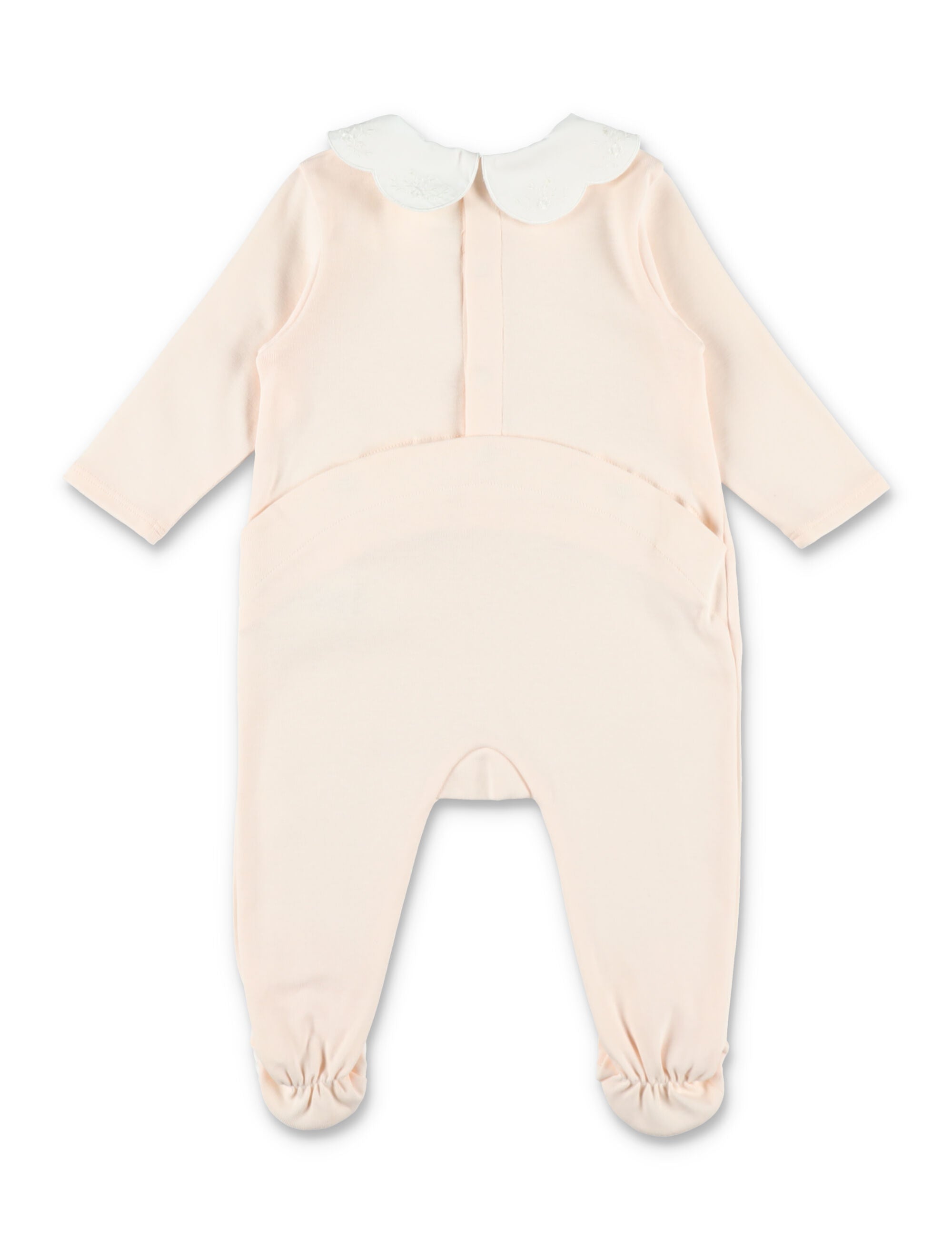 Chloé Baby Set Jumpsuit and Bib Rose Cotton