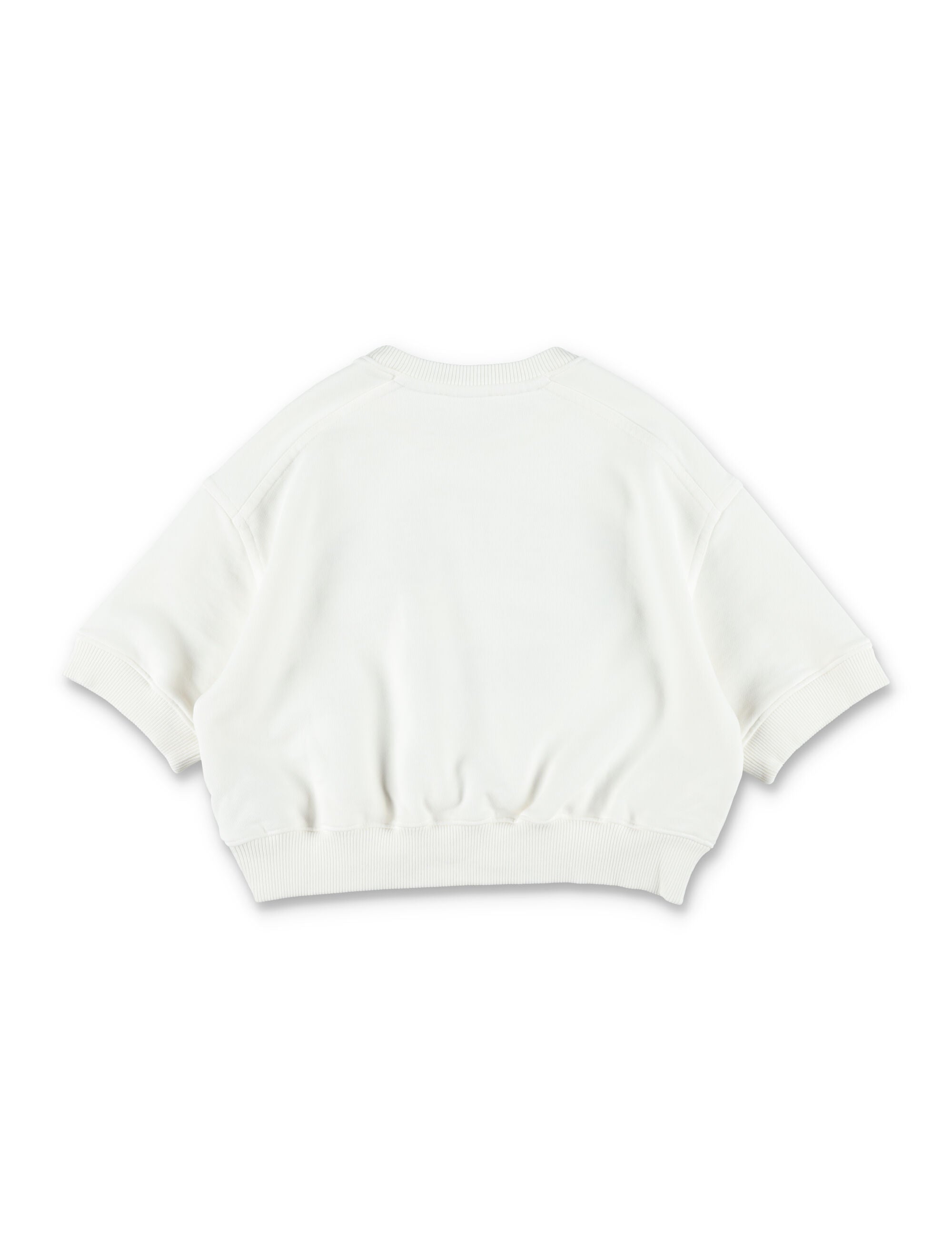 Chloé Cropped Logo Sweatshirt for Girls White Cotton Fleece