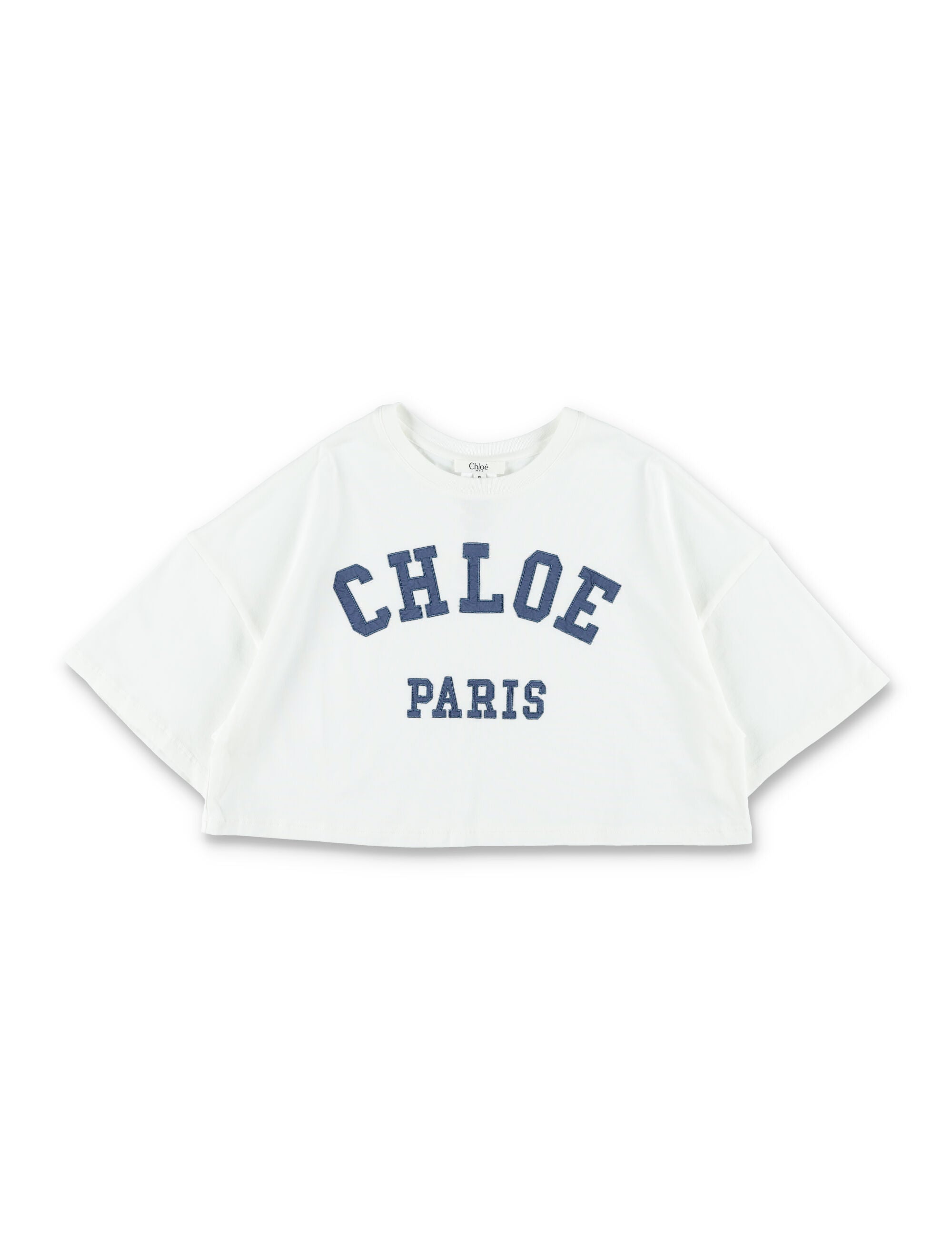 Chloé Oversize Logo T-Shirt for Girls White Cotton Tshirt