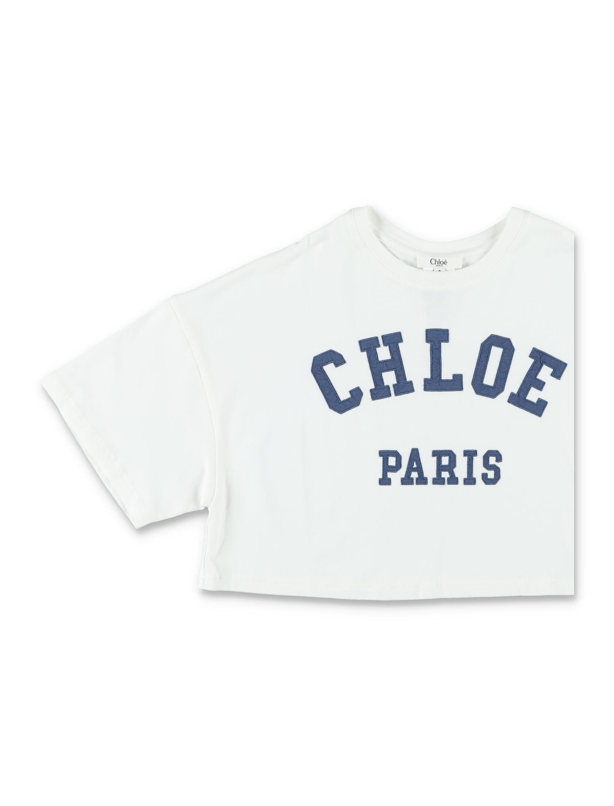 Chloé Oversize Logo T-Shirt For Girls White Cotton Tshirt
