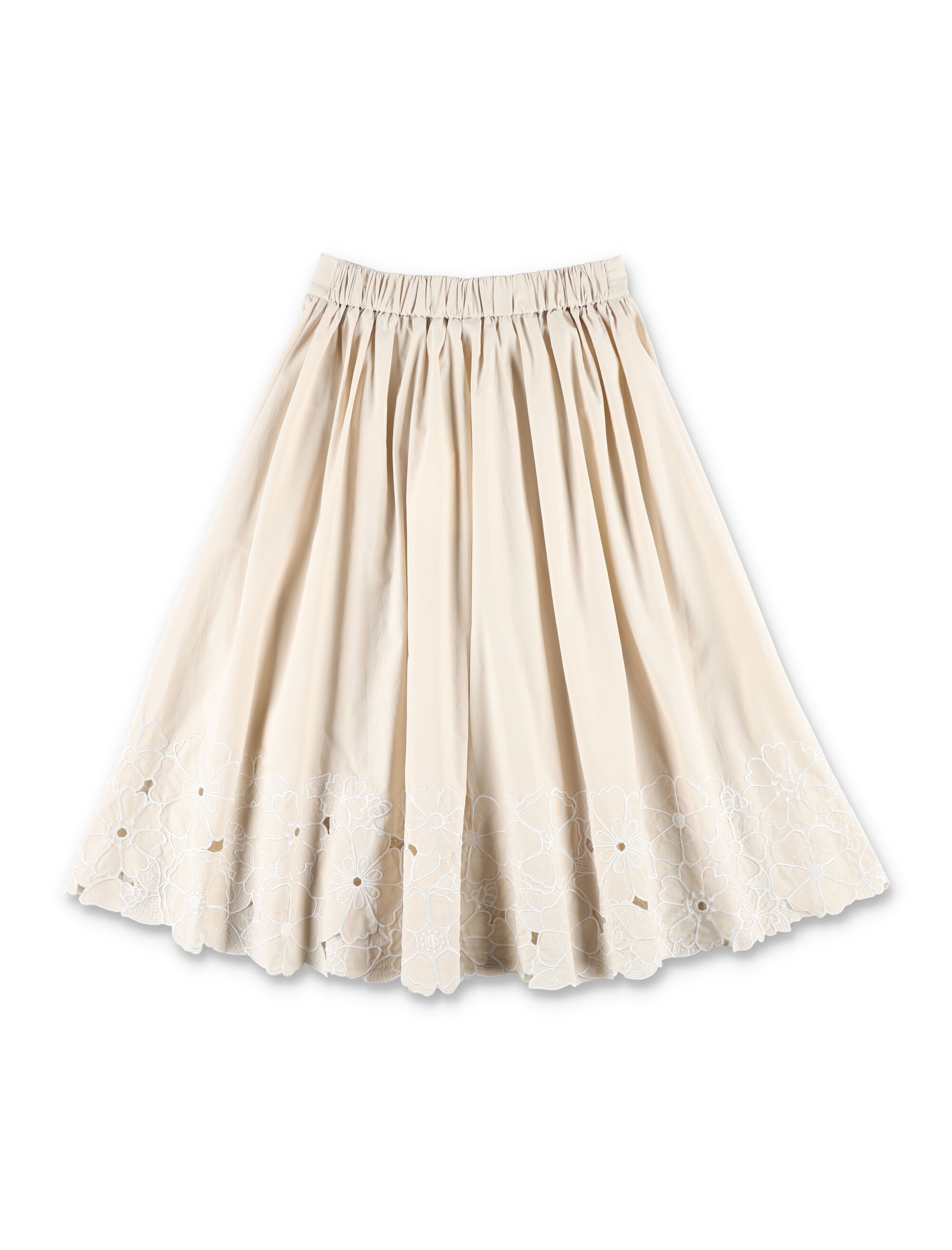 Chloé embroidered girls midi skirt Beige Cotton