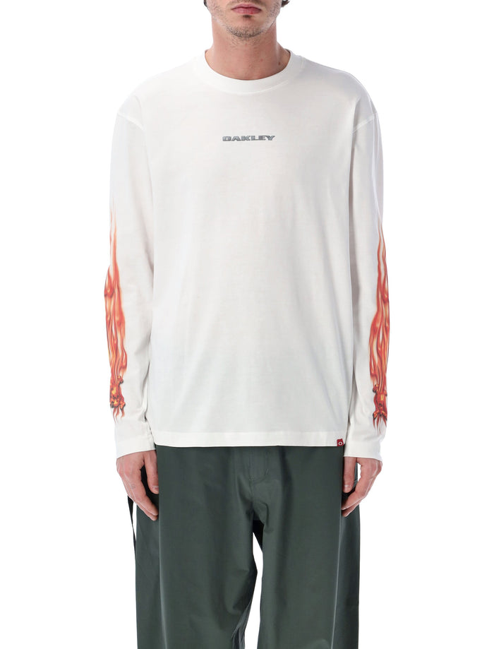 Oakley Heritage Flame Ls Cotton Tee White T-shirt