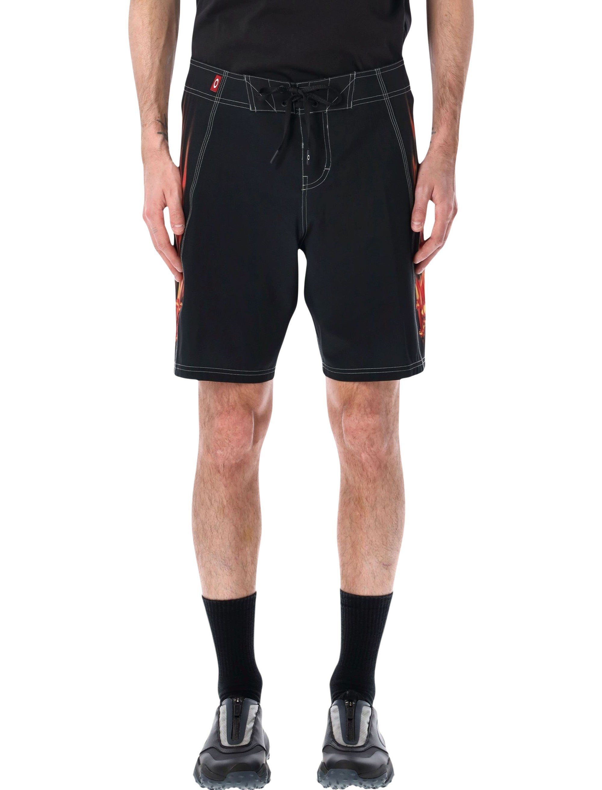 Oakley Heritage Flame Boardshorts Pitch Black Recycled Polyester Swimwear