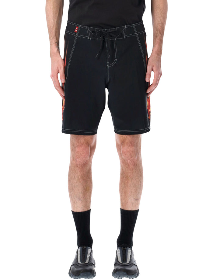 Oakley Heritage Flame Boardshorts Pitch Black Recycled Polyester Swimwear