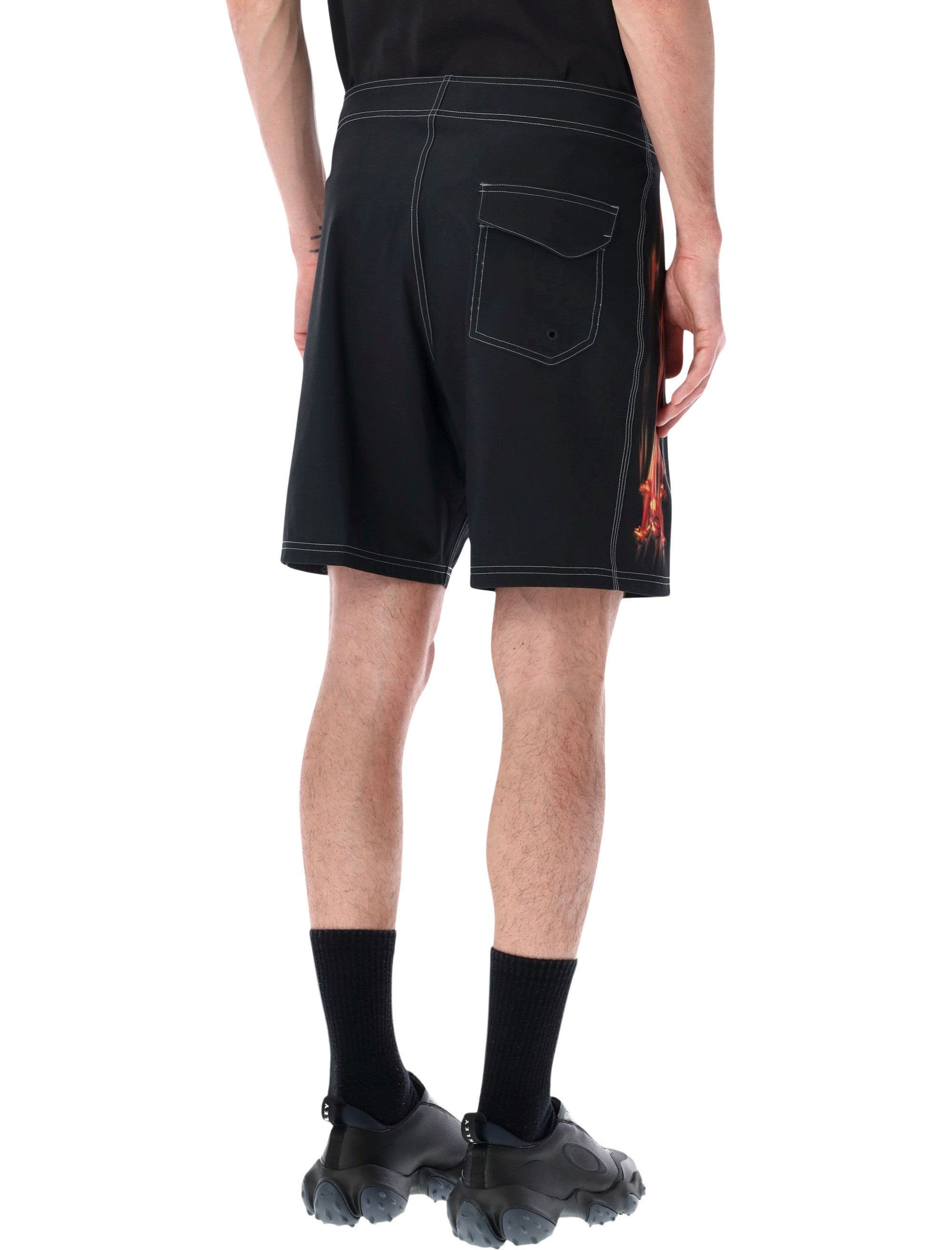 Oakley Heritage Flame Boardshorts Pitch Black Recycled Polyester Swimwear