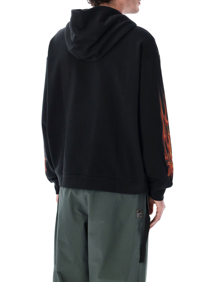 Oakley Graphic Print Cotton-Blend Hoodie Pitch Black Sweatshirt