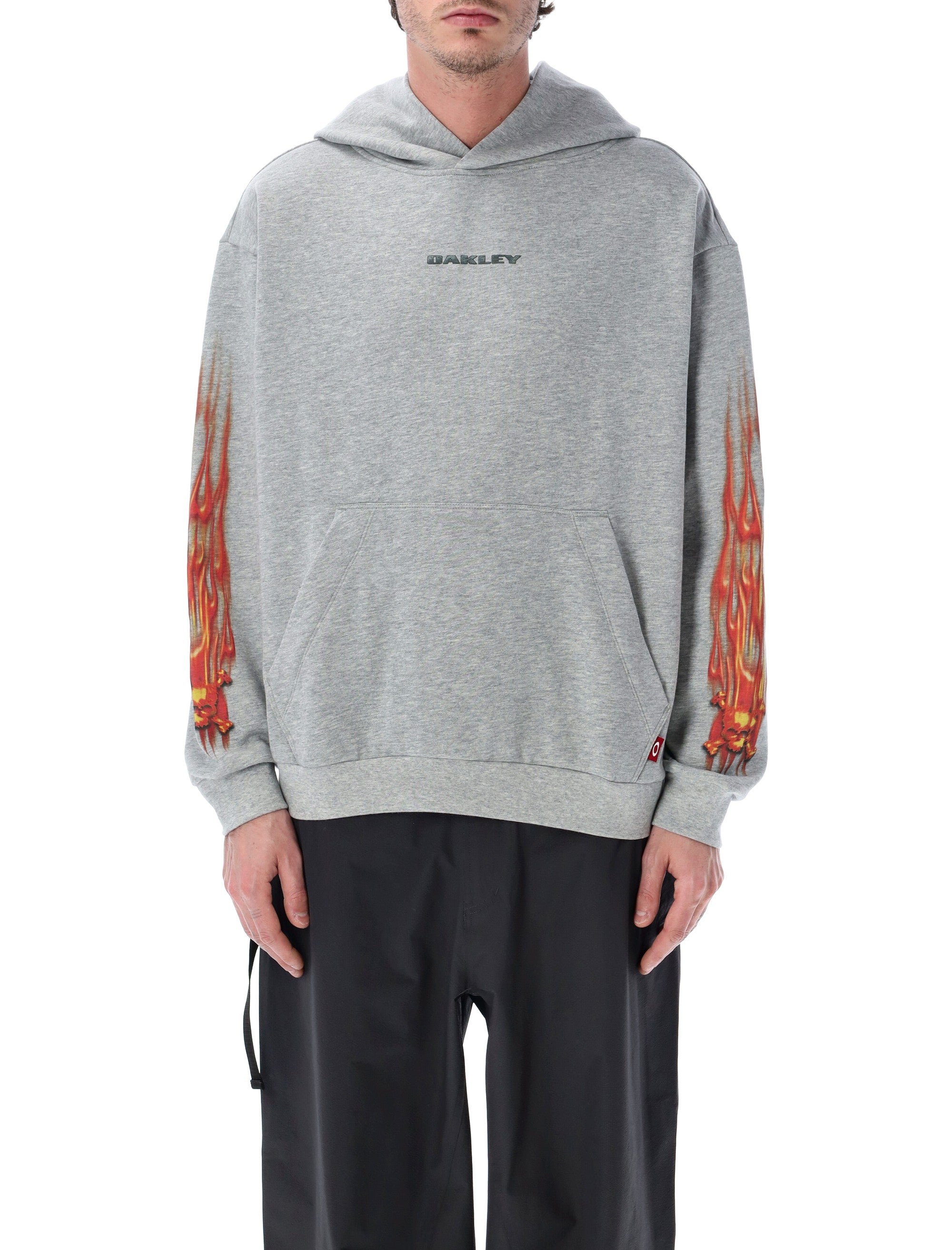 Oakley Graphic Print Cotton-Blend Hoodie Granite Hthr Sweatshirt