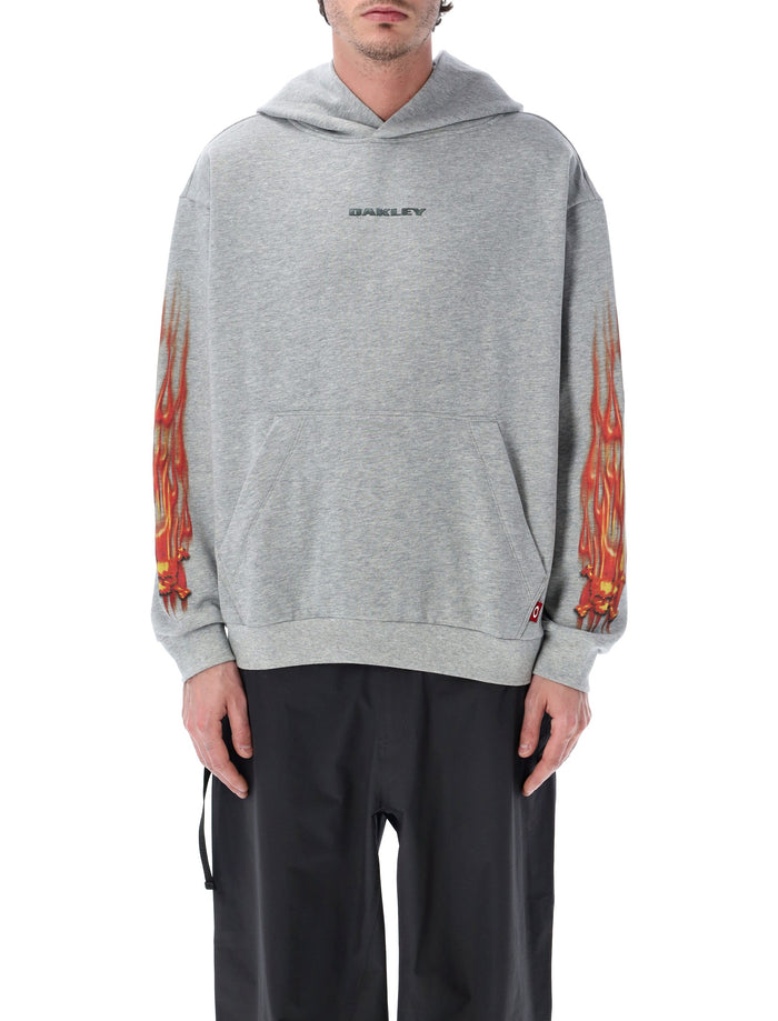 Oakley Graphic Print Cotton-Blend Hoodie Granite Hthr Sweatshirt