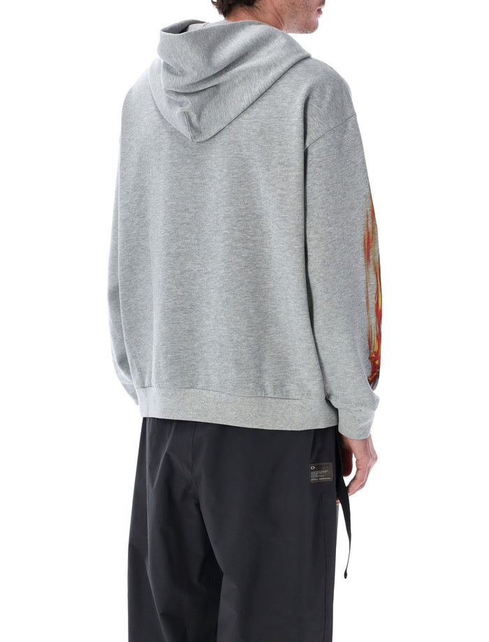 Oakley Graphic Print Cotton-Blend Hoodie Granite Hthr Sweatshirt
