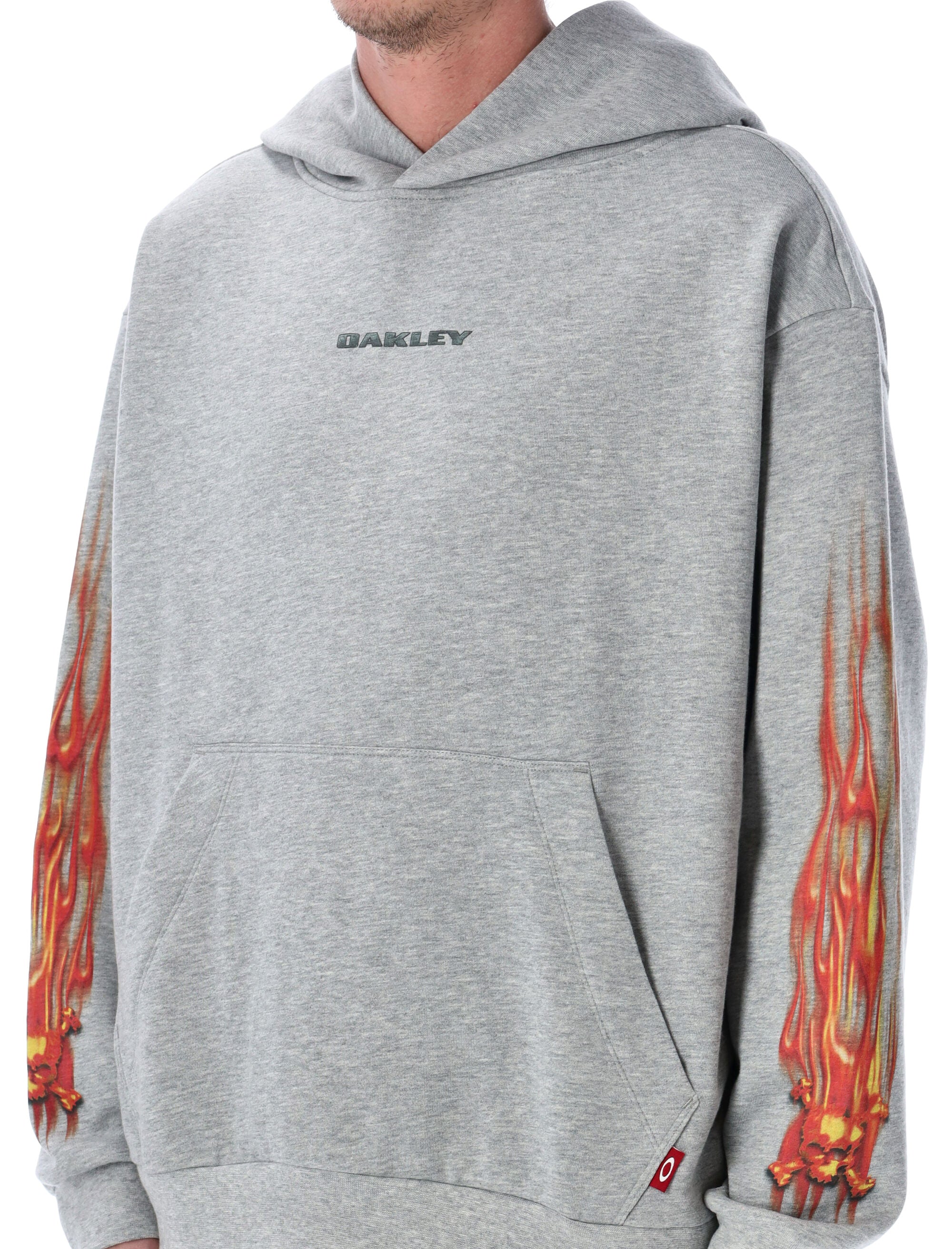 Oakley Graphic Print Cotton-Blend Hoodie Granite Hthr Sweatshirt