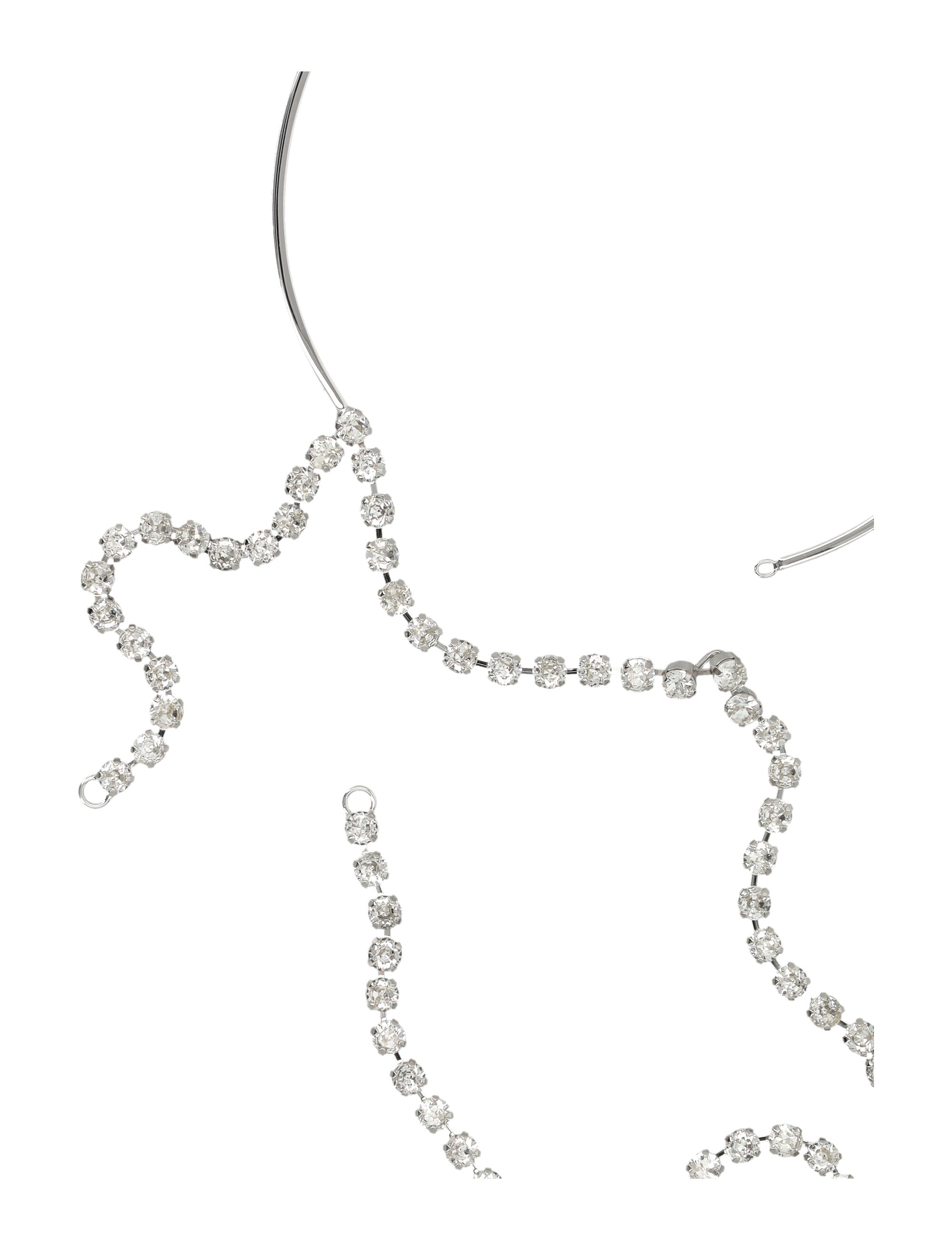 MM6 Maison Margiela crystal necklace Silver Brass