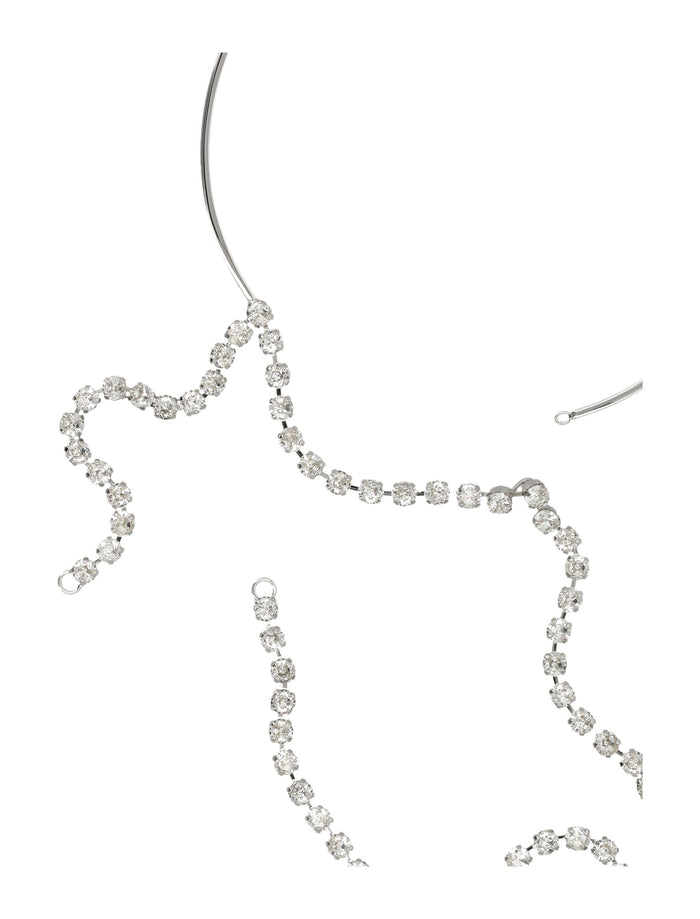 MM6 Maison Margiela crystal necklace Silver Brass