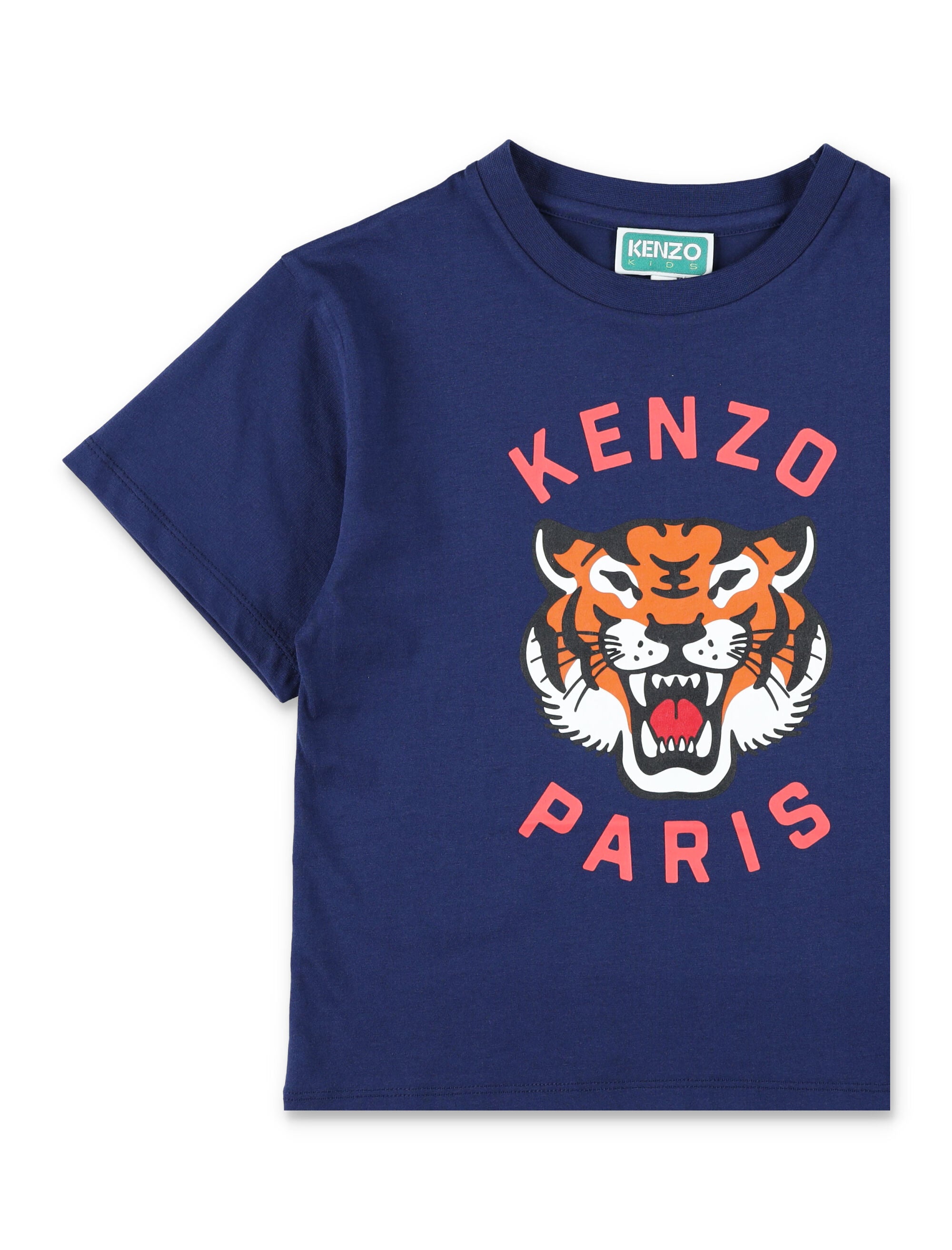 Kenzo Tiger T-Shirt for Kids Navy Cotton Tshirt