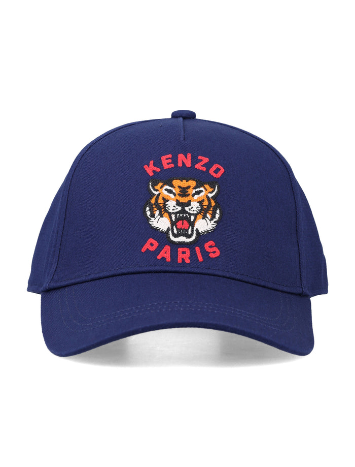 Kenzo Kids embroidered cotton twill cap Navy Hat