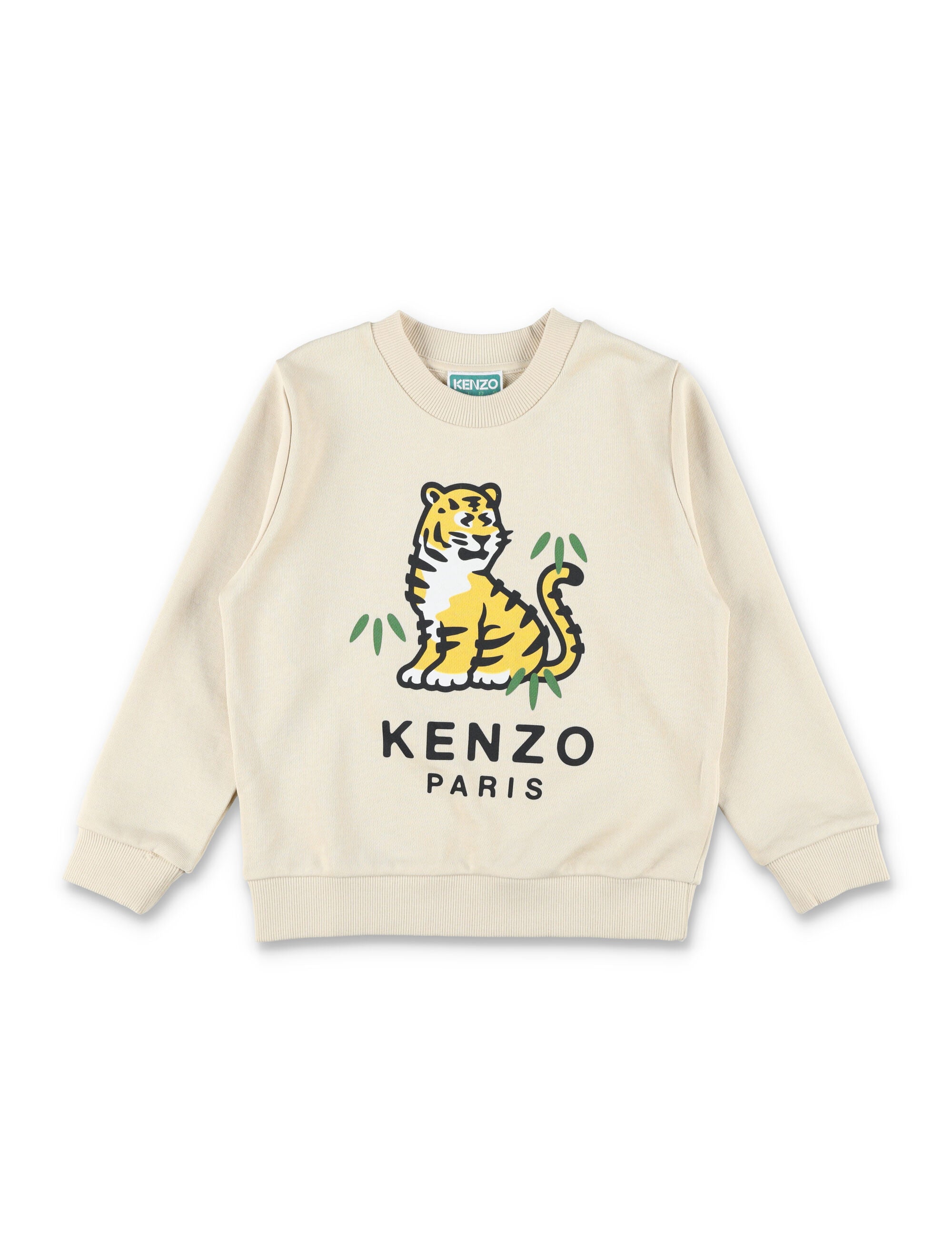 Kenzo Kids Crewneck Tiger Sweatshirt Giallino Cotton Fleece