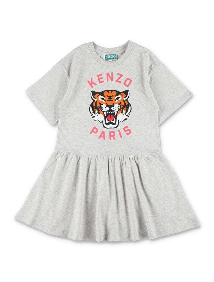 Kenzo Tiger T-shirt Dress for Girls Grey Cotton