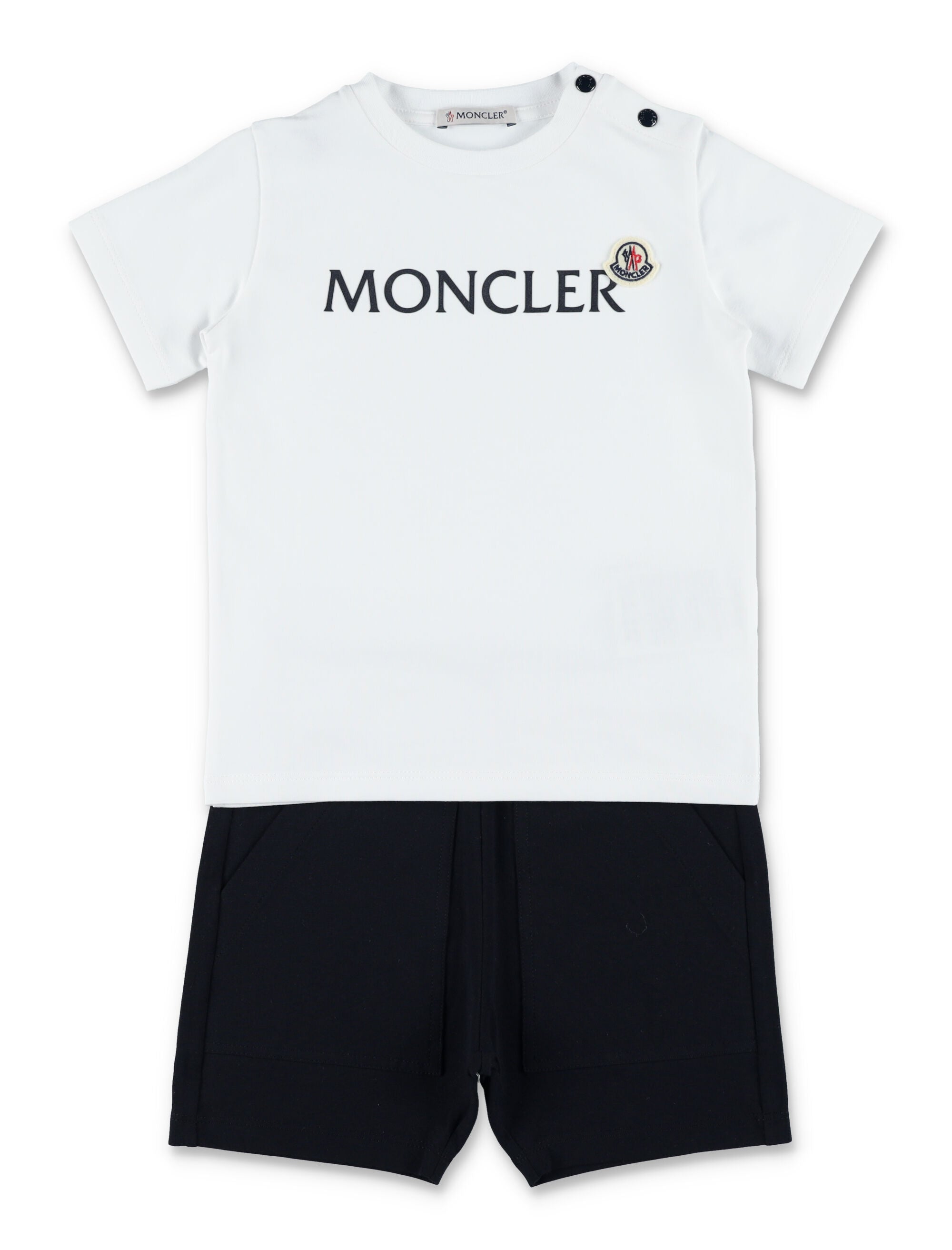 Moncler logo t-shirt and shorts set White Cotton