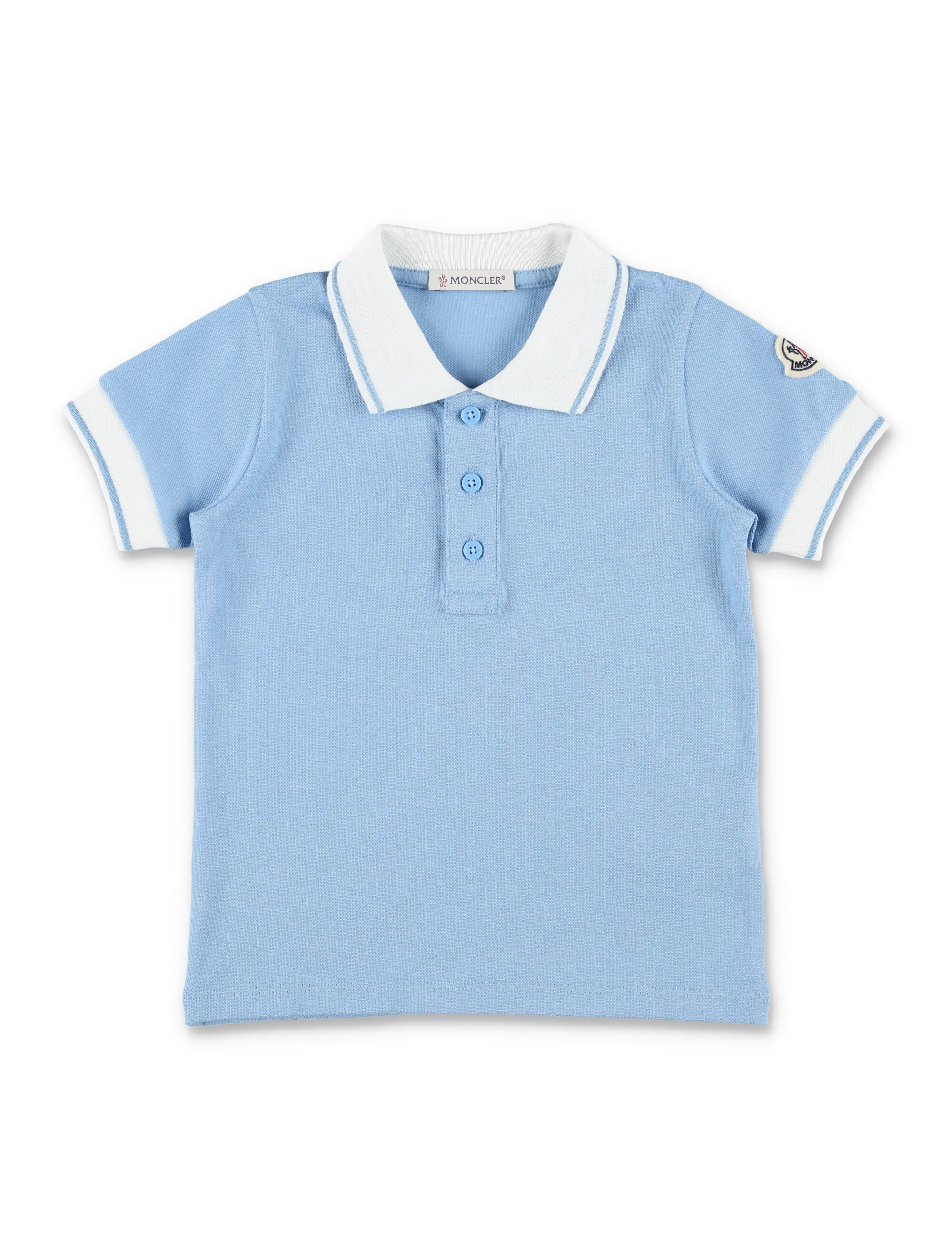 Moncler baby piqué polo shirt Blue Cotton Tshirt