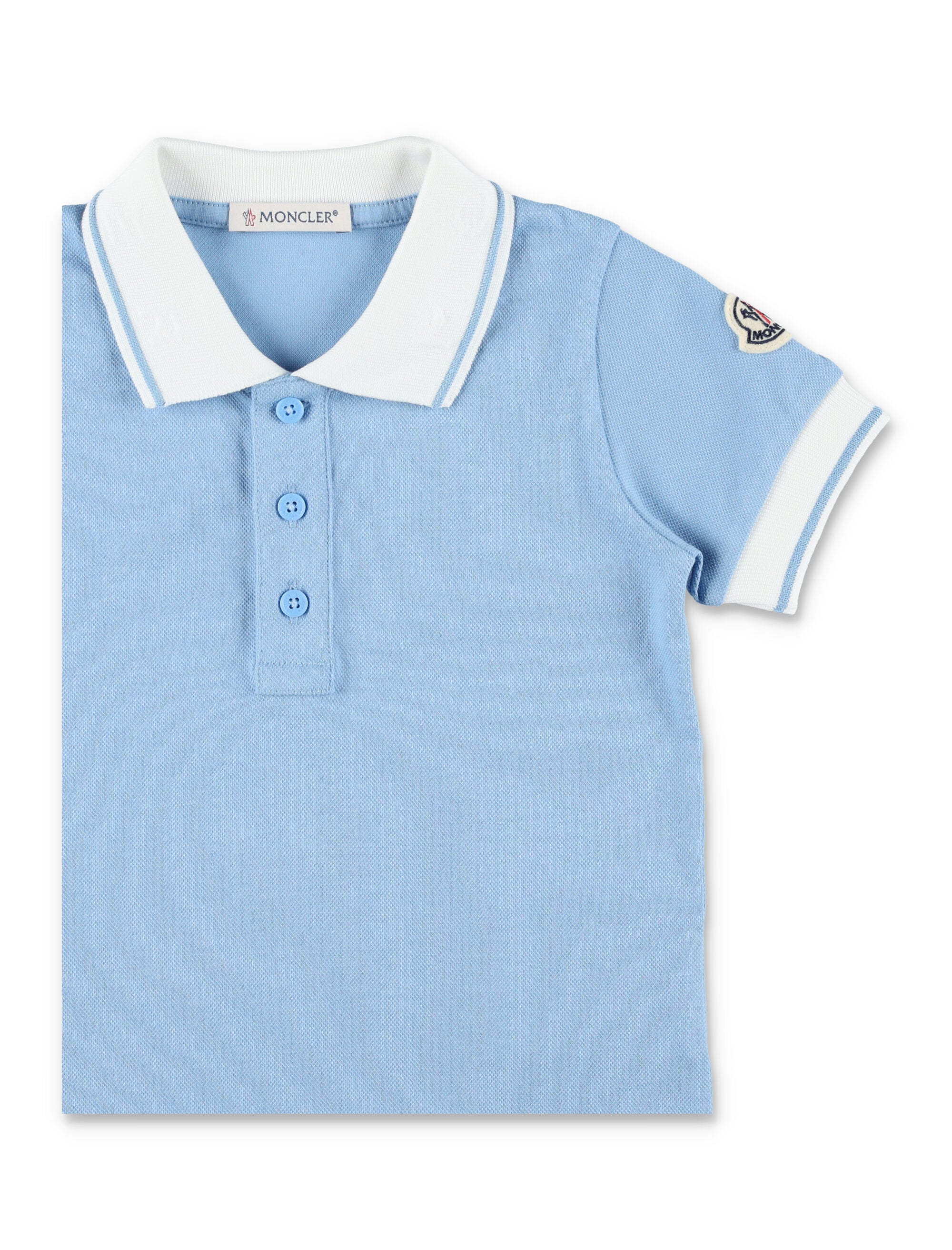 Moncler baby piqué polo shirt Blue Cotton Tshirt