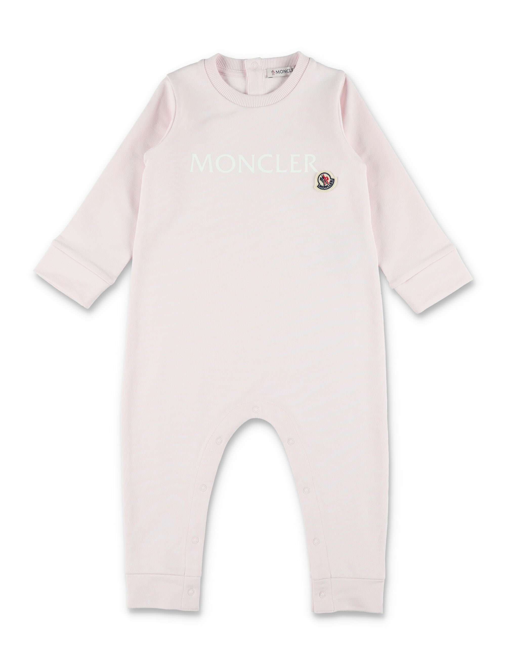 Moncler logo cotton baby grow Pink Jumpsuit