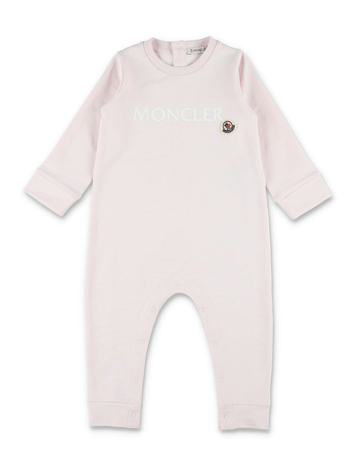 Moncler logo cotton baby grow Pink Jumpsuit