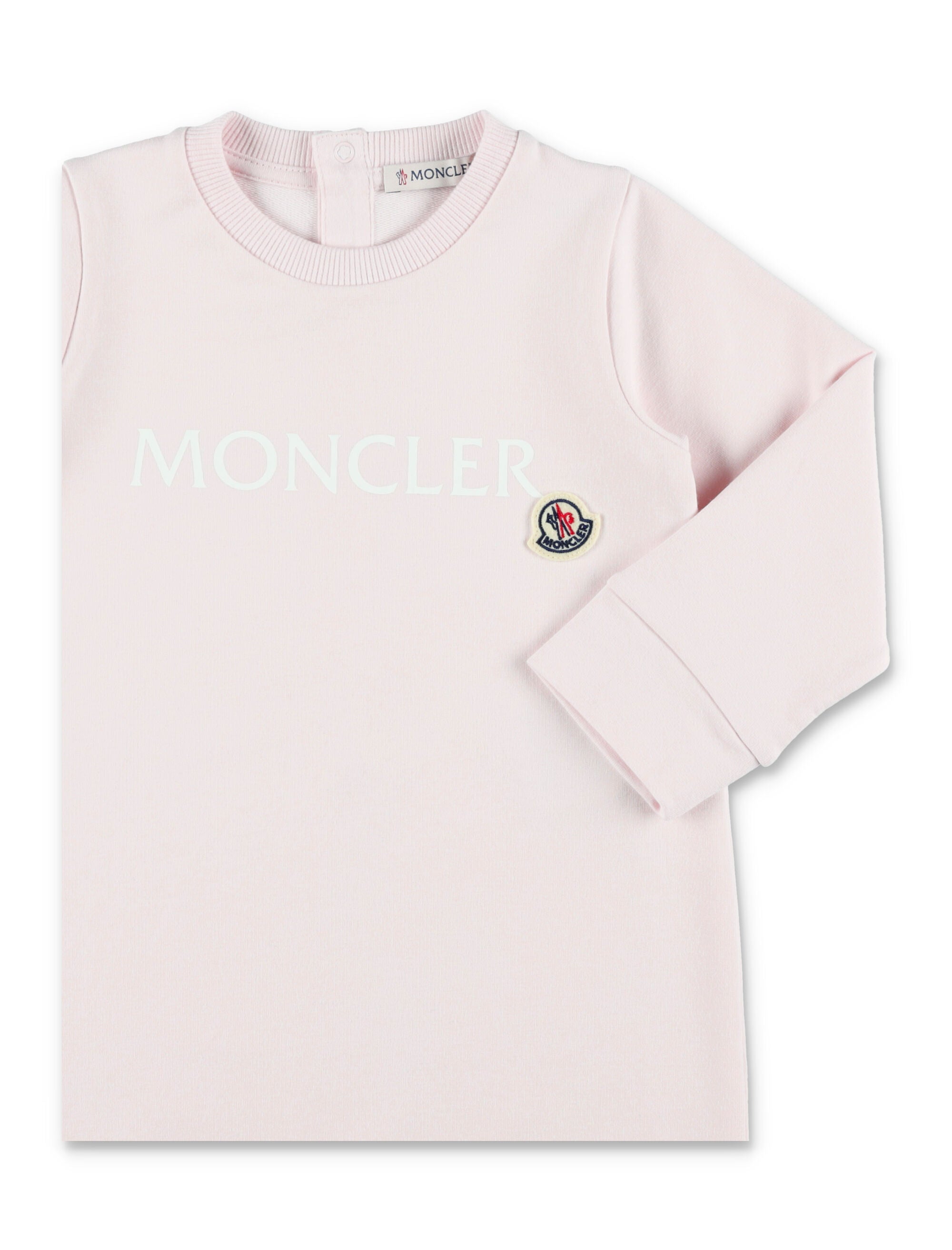 Moncler logo cotton baby grow Pink Jumpsuit