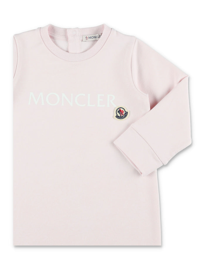 Moncler logo cotton baby grow Pink Jumpsuit