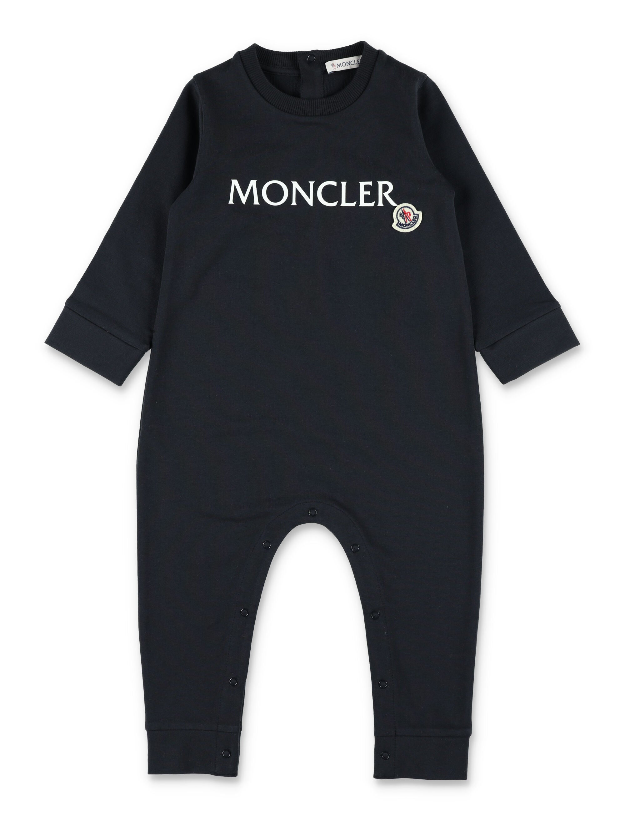 Moncler logo cotton baby grow Navy Jumpsuit