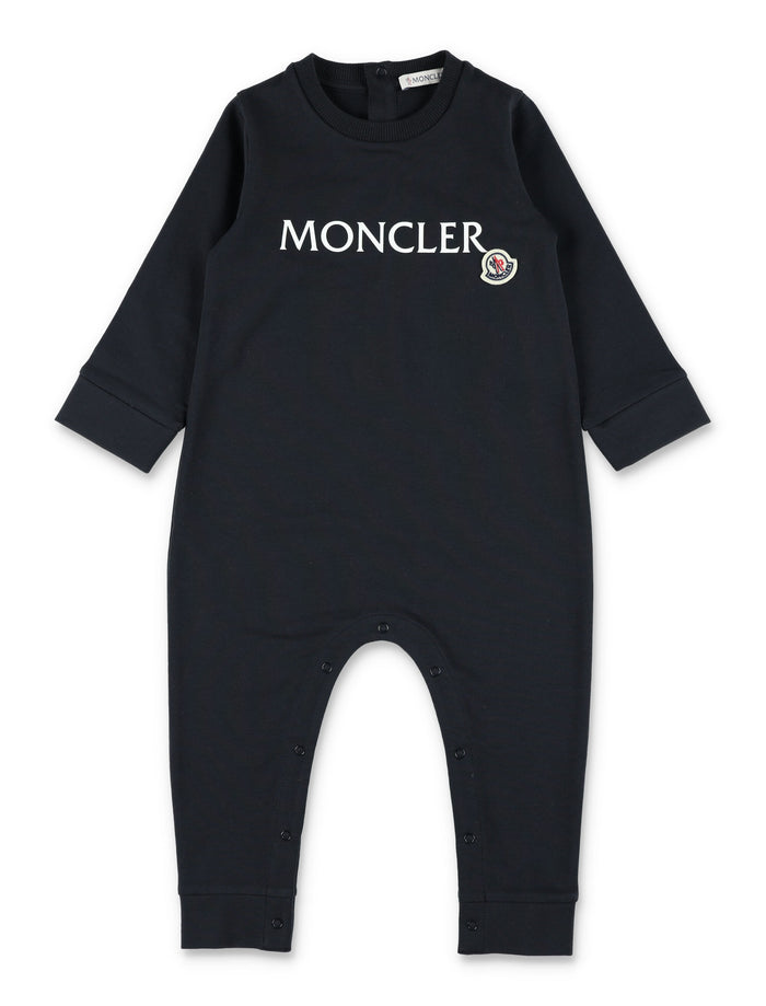 Moncler logo cotton baby grow Navy Jumpsuit