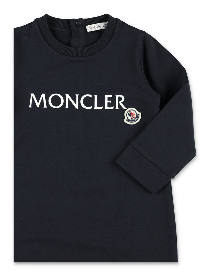 Moncler logo cotton baby grow Navy Jumpsuit