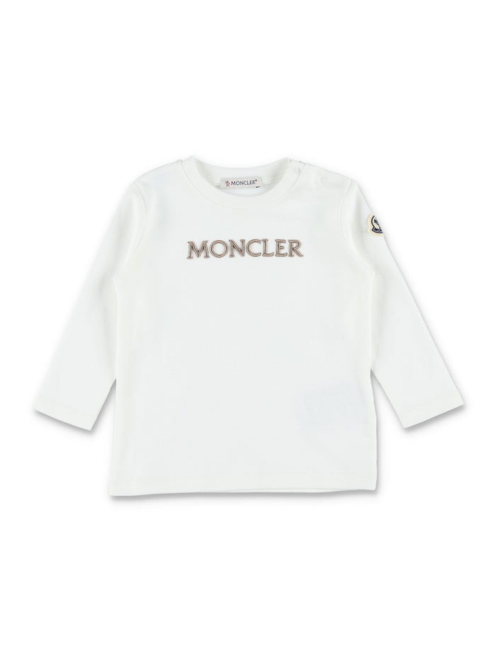 Moncler striped cotton new born gift set White/beige