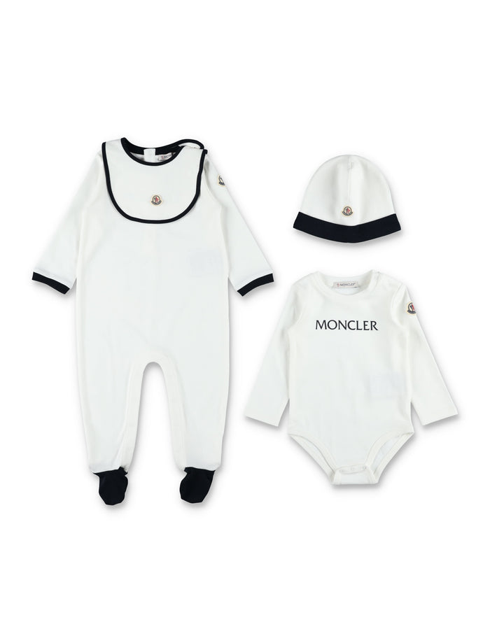 Moncler newborn cotton gift set White