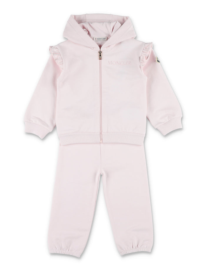 Moncler ruffle tracksuit set foe baby Rose Cotton