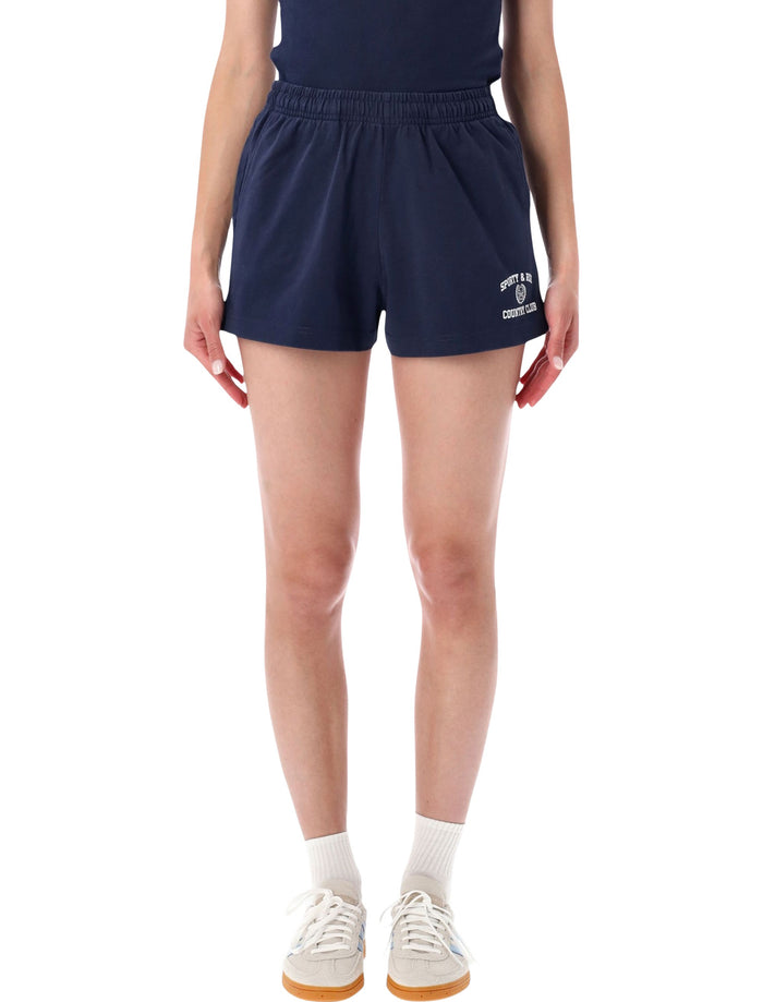 Sporty & Rich Navy Cotton Varsity Shorts Blue