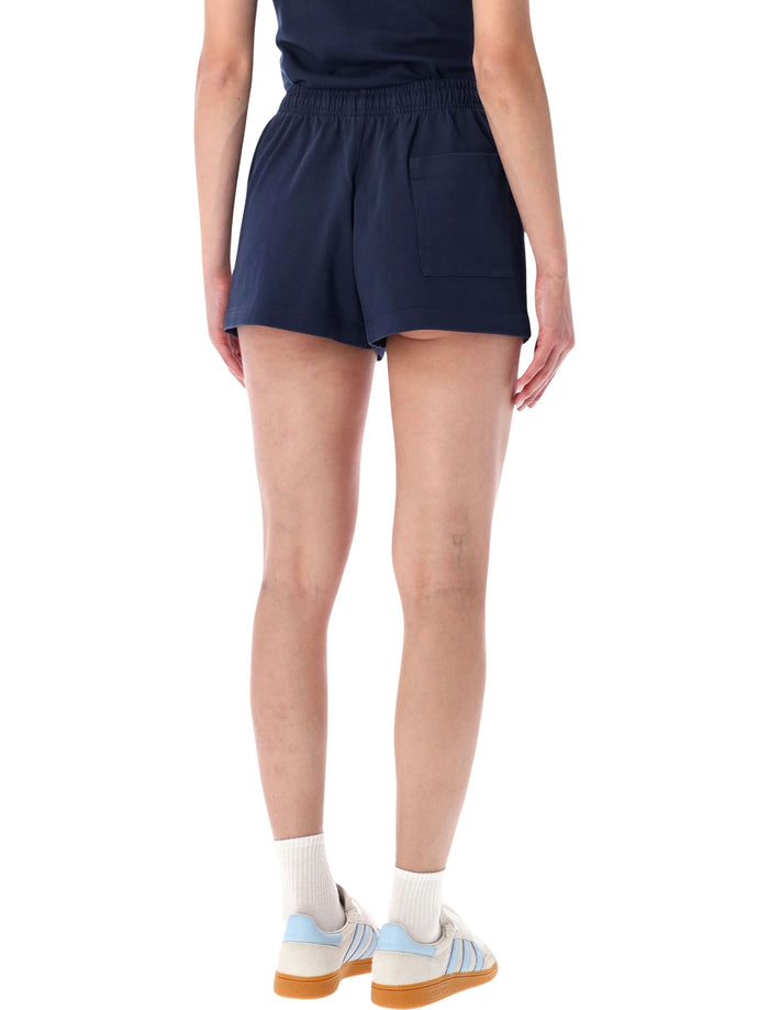 Sporty & Rich Navy Cotton Varsity Shorts Blue