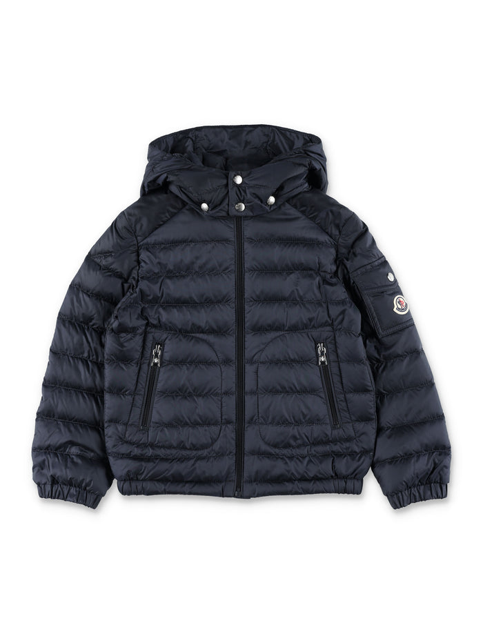 Moncler Lauros hooded down jacket for kids Navy Polyamide Lining