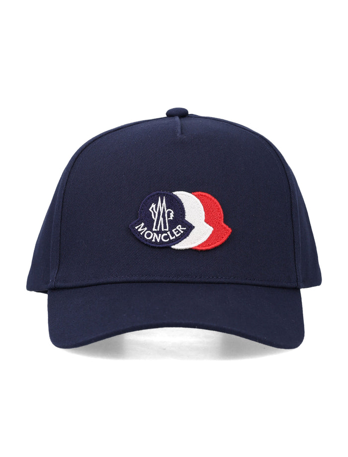 Moncler Kids Logo Baseball Cap Navy Cotton Lining Hat