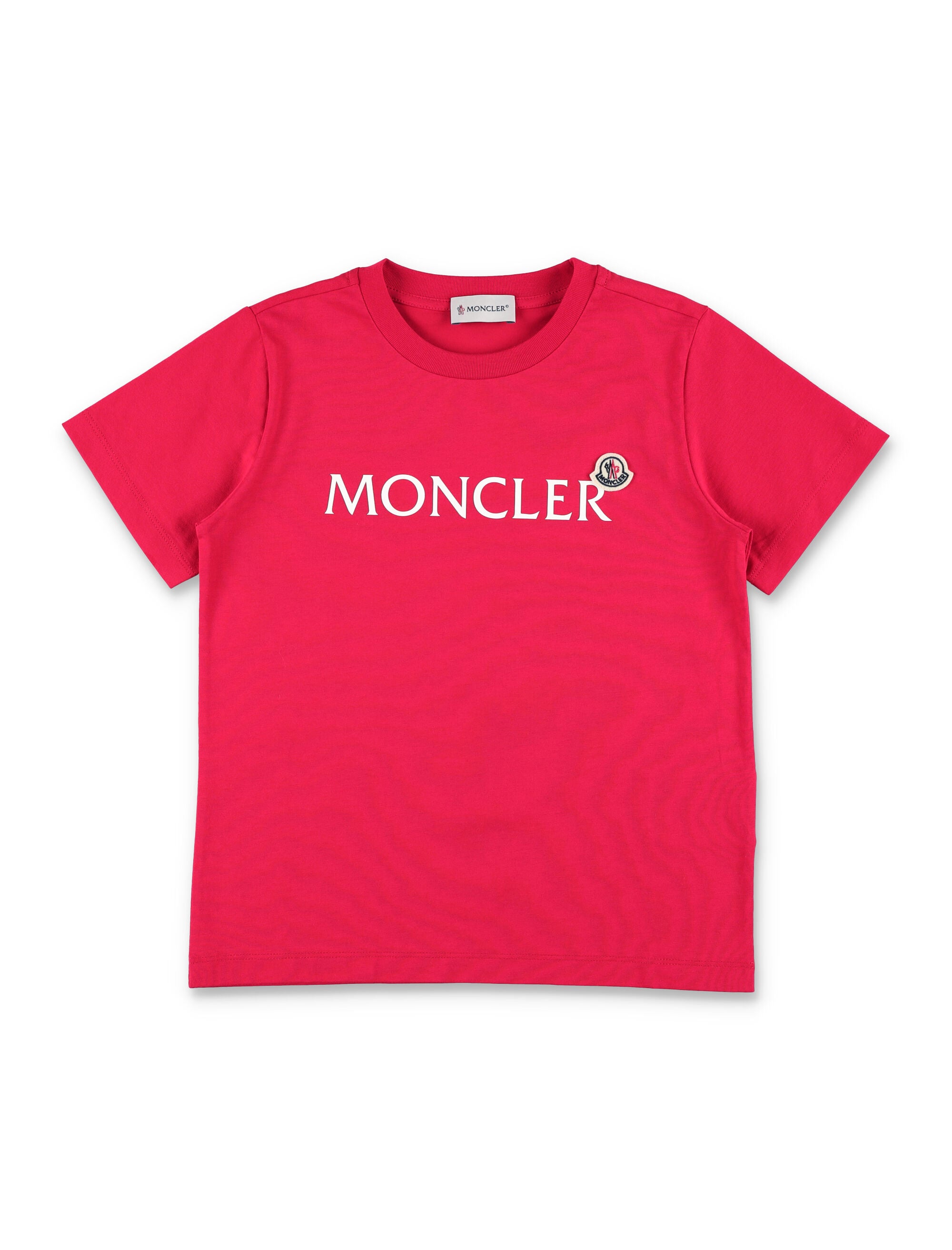 Moncler logo t-shirt for kids Red Cotton Tshirt