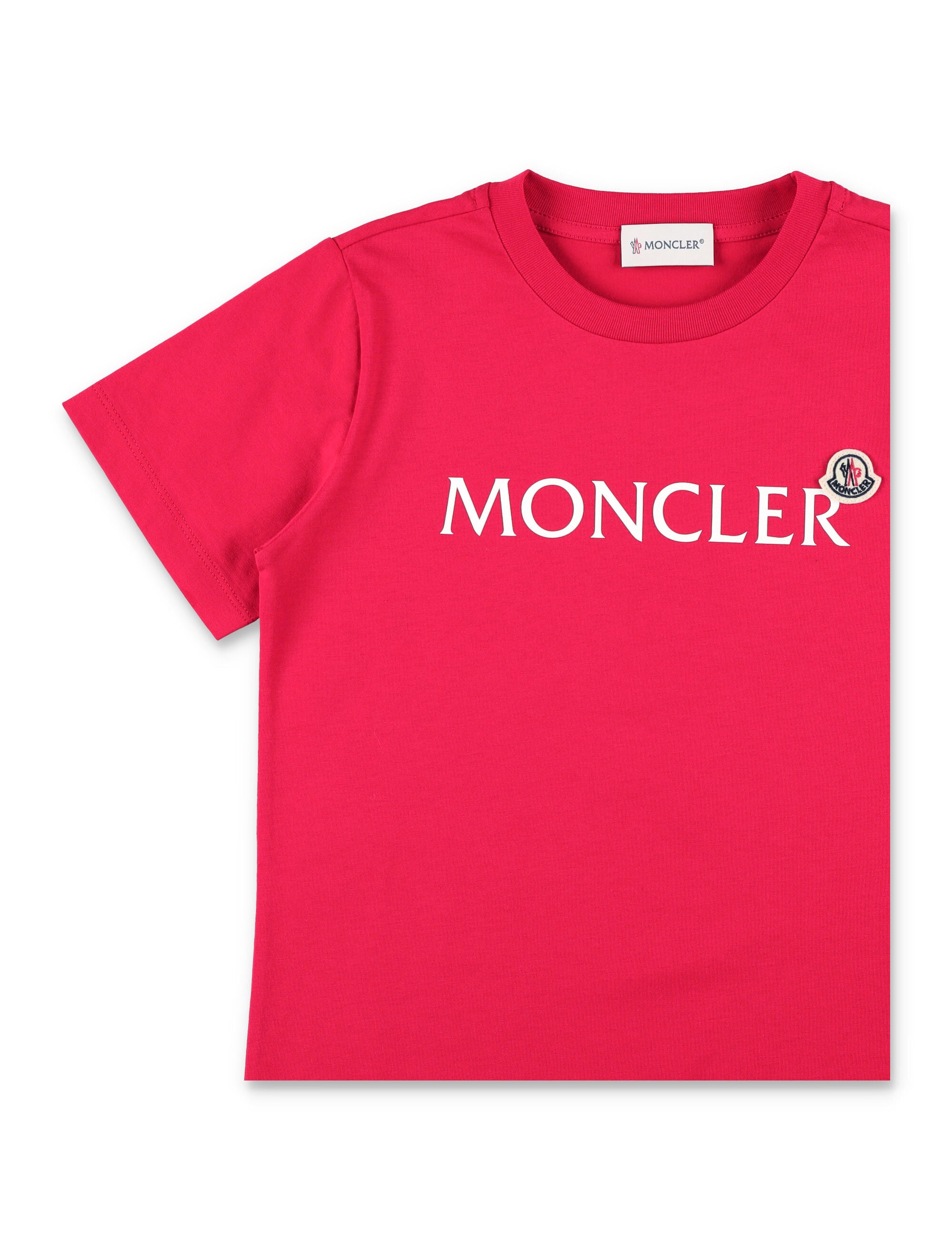 Moncler logo t-shirt for kids Red Cotton Tshirt