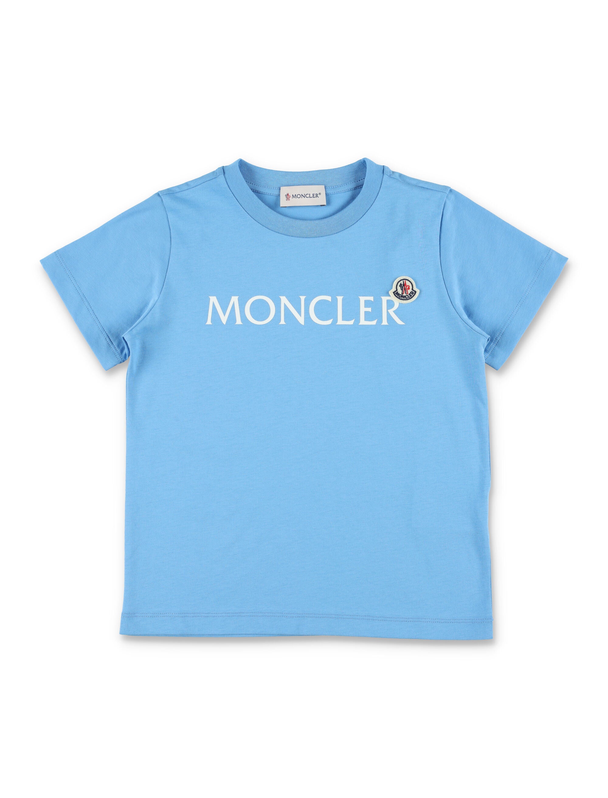 Moncler logo t-shirt for kids Blue Cotton Tshirt