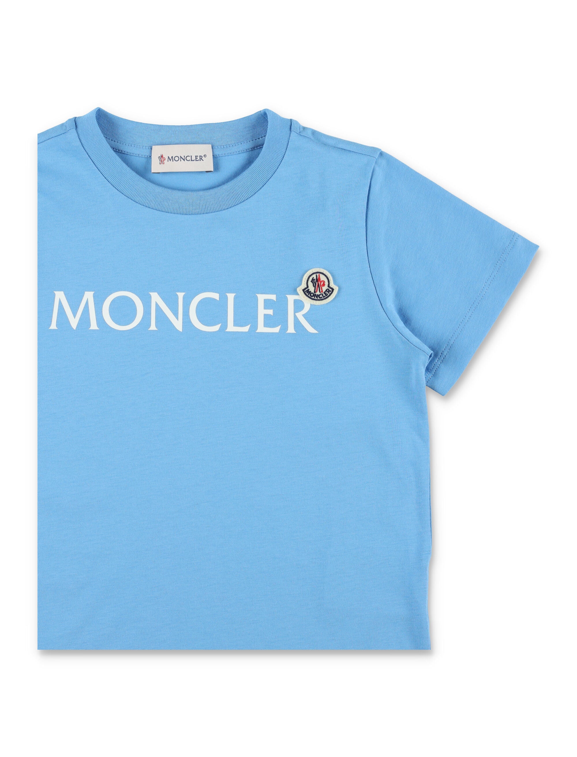 Moncler logo t-shirt for kids Blue Cotton Tshirt