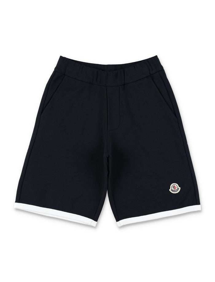 Moncler cotton jersey shorts for boys Navy