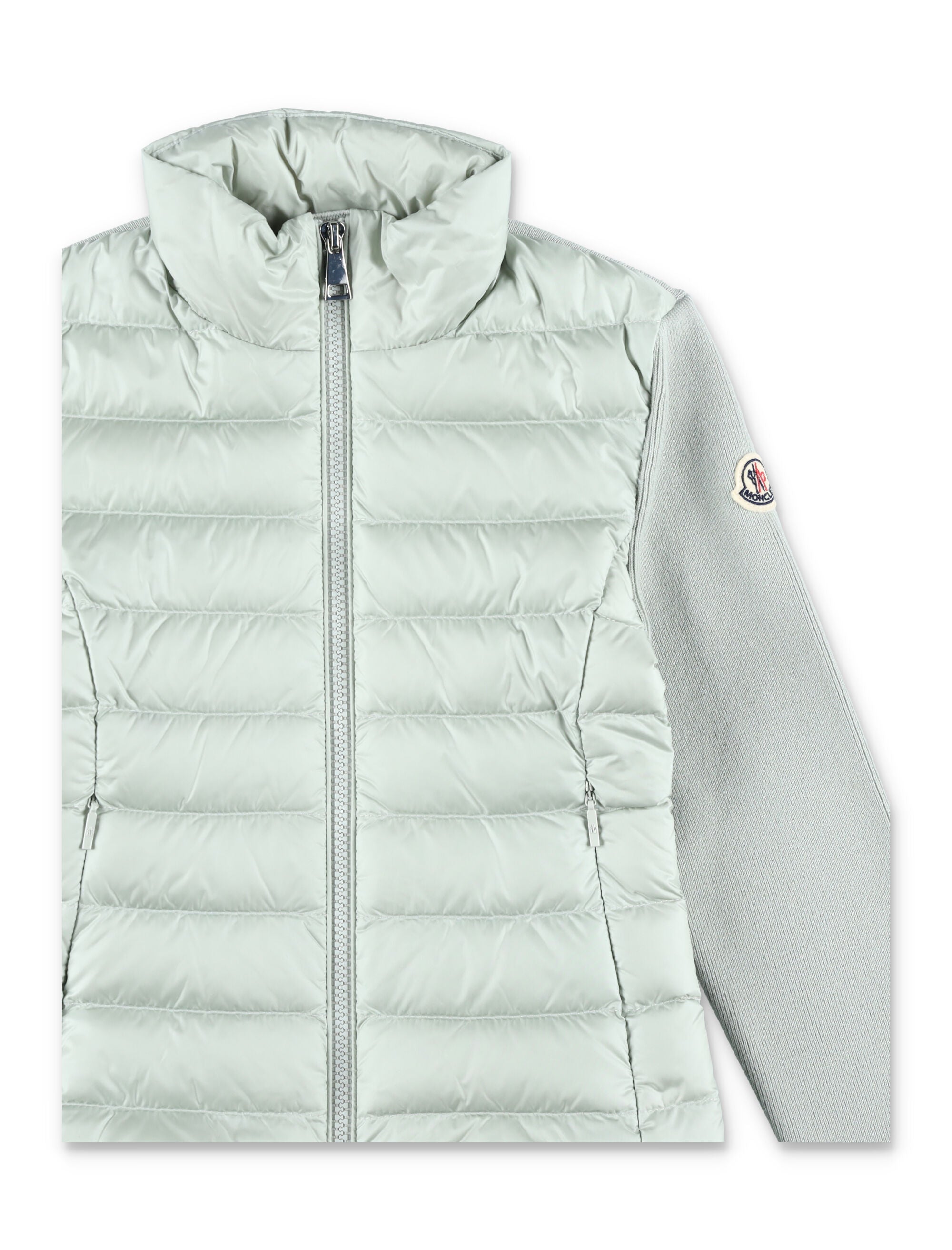 Moncler padded front wool cardigan for kids Green Polyamide