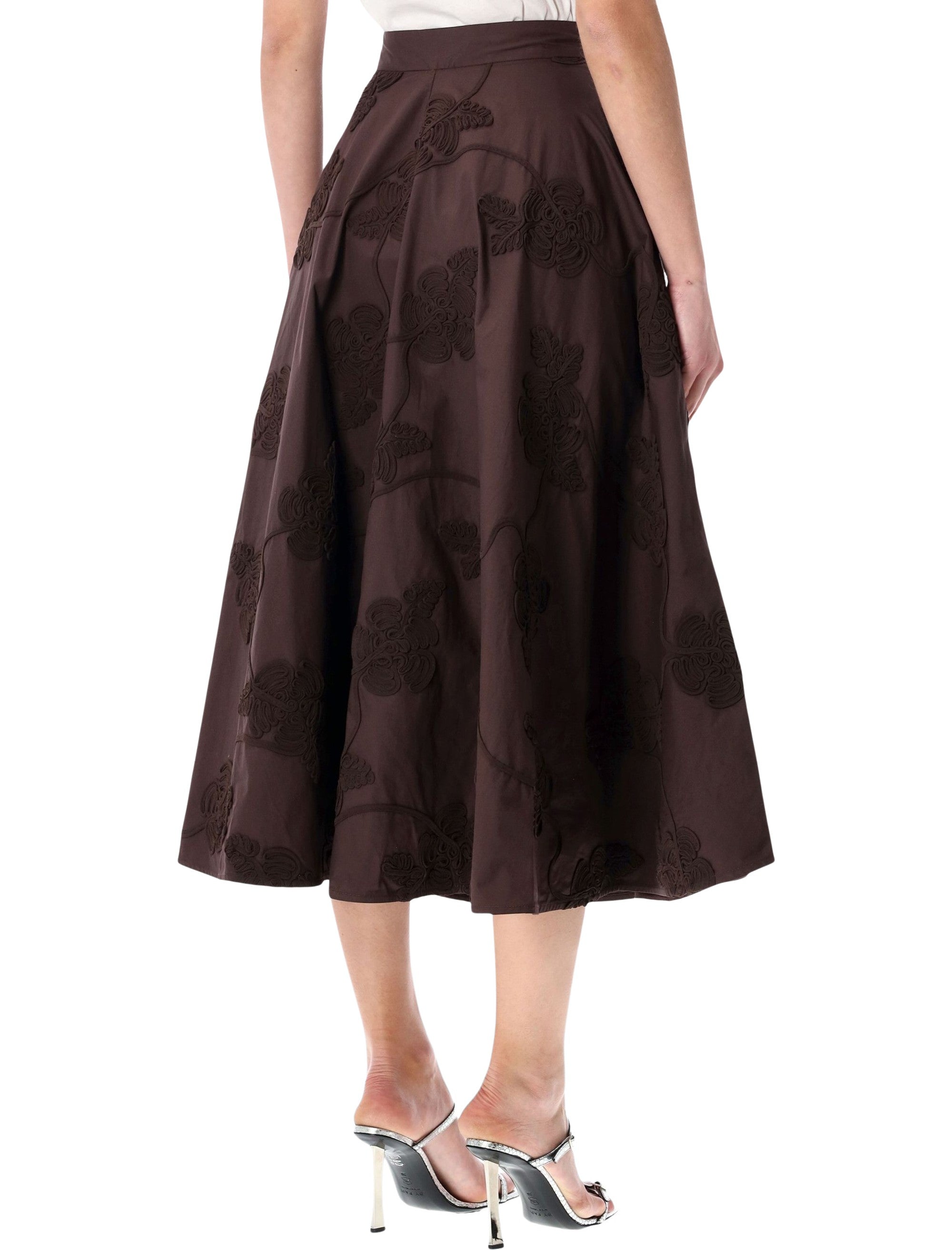 Rotate brown floral maxi skirt Mole Cotton